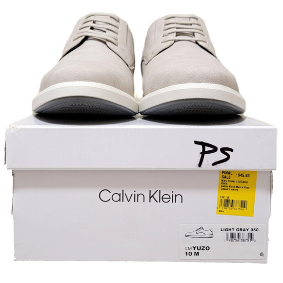 Calvin Klein Men Yuzo Casual Faux Leather Derby Oxfords Size US 10M Light Gray main image 4